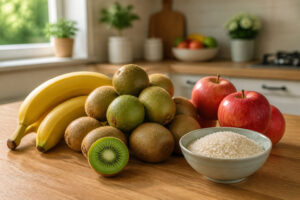 Fruits et riz pour la maturation